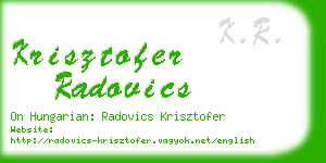 krisztofer radovics business card